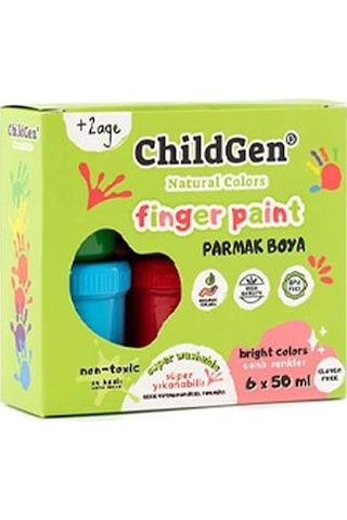 Childgen Yıkanabilir Parmak Boyası-resim Defteri-sulu Boya Paleti-aktivite Önlüğü Boyama Seti Çok Renkli