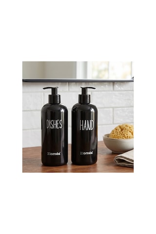 Homea Hands Dishes Sabunluk Siyah Renk Şık Ve Modern Mutfak & Banyo Sabunluk, Sıvı Sabunluk