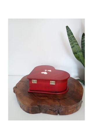 Ahşap Kalp Şeklinde Hediye Kutusu
