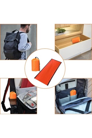 Pazly Portatif Turuncu Uyku Tulumu Seti, 2 Adet, Hafif Ve Kompakt, 2 Boyut Seçeneği Turuncu