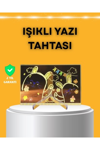 Mey İthalat Masaüstü Ve Duvara Monte Edilebilir Led Işıklı Yazı Panosu
