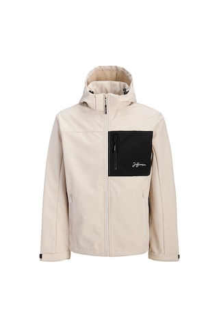 Jack & Jones Erkek Fermuarli Kapüsonlu Softshell Mont - Lupo - 12298689 Moonbeam