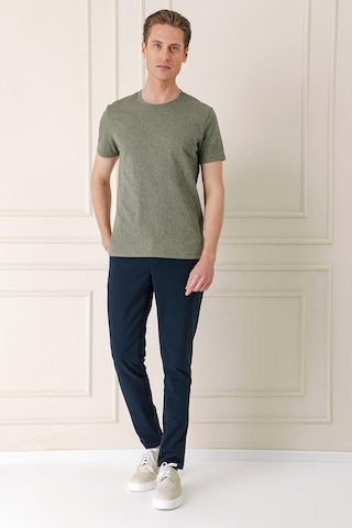Efor Slim Fit Bisiklet Yaka Sıva Dokuma Pamuklu Haki Tişört Ts 882 Haki