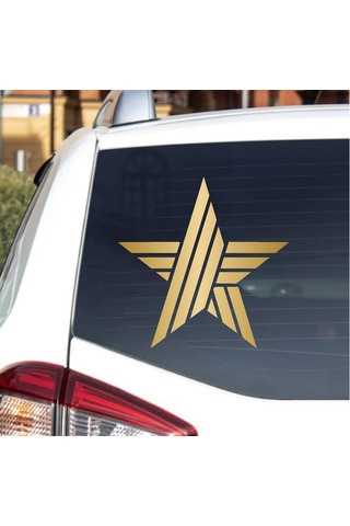 Çubuk Desenli Yıldız Sticker - Araba Oto Motosiklet Karavan Cam Sticker - 00059 20x20 Cm