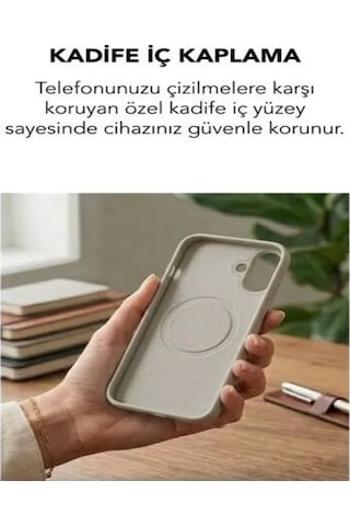 Apple İphone 17 Uyumlu Magsafe Lansman Silikon Kılıf Gri