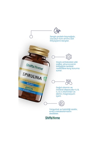 Spirulina Deniz Yosunu 60 Kapsül Vegan