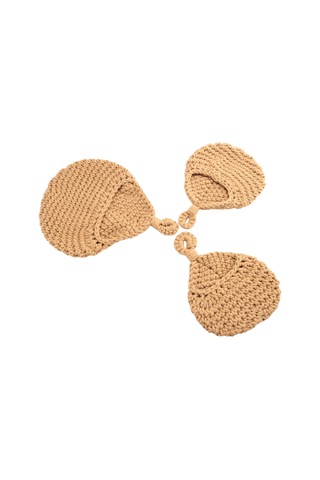 3'lü Set Asma Sepet, Meyve Ve Sebze Saklama İçin Kahverengi