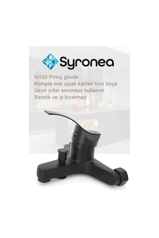 Defne Mat Siyah Banyo Duş Bataryası Lüx Banyo Lavabo Musluk Siyah