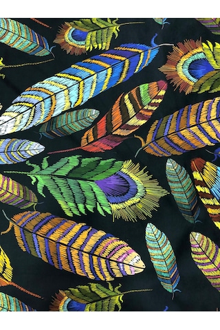 Enesar Home Kuş Tüyü Desen Dijital Baski Döşemelik Kumaş 100 x 140 cm