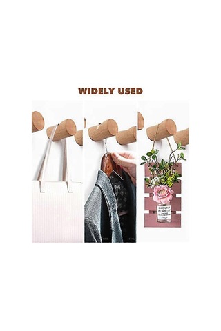 Ahşap Askılık  Duvar Kancaları Duvar Dekoru Estetik, Şapka Havlu İçin Uygun Ağır Hizmet Tipi Askılar 5 Adet Çok Renkli