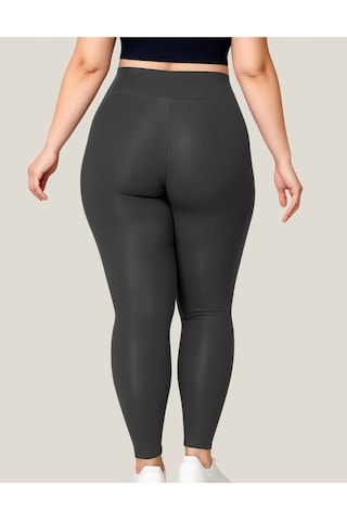 Alya Underwear Büyük Beden Tayt Dalgıç Kumaş Yüksek Bel Antrasit