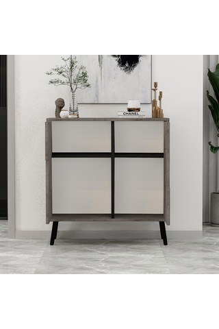 Darien Ç001 Çok Amaçlı Dolap Gordion Mermer/ahşap Siyah