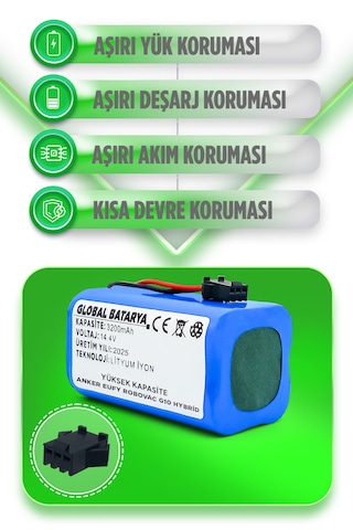 Anker Eufy Robovac G10 Hybrid Uyumlu Batarya 3200mah