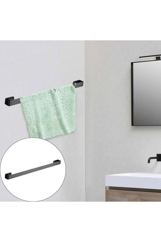 Bosphorusboutique02 Suntek Duvara Monte Tuvalet Havlu Askısı, Bar Askı, Siyah, 30cm, Mutfak/küçük Banyo Siyah