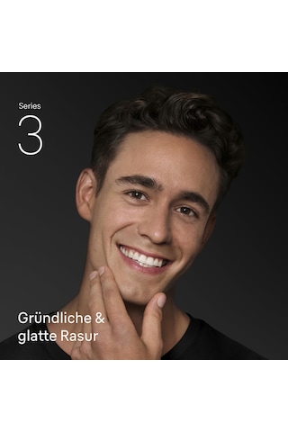Braun Series 3 Erkek Elektrikli Tıraş Makinesi - 3 Esnek Bıçaklı Tıraş Makinesi, 30 Dakika Pil Ömrü, Erkekler İçin Kuru Tıraş Makinesi - 300'ler, Gri
