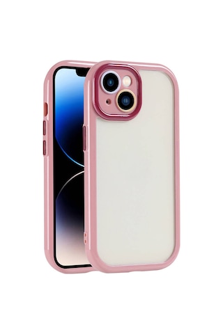 Nourthkiingdom Apple Uyumlu iPhone 14 Kılıf Kamera Korumalı Renkli Kenar Ve Çerçeve Tasarımlı Nrtk Vitamin Kapak-mürdüm Mürdüm