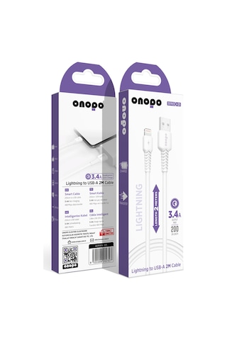 Lightning To Usb Kablo 3.4a Uyumlu Hızlı Şarj Ve Data Kablosu 2m