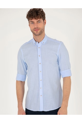 Pierre Cardin Erkek Açık Mavi Desenli Gömlek 50268183-vr003 Açık Mavi