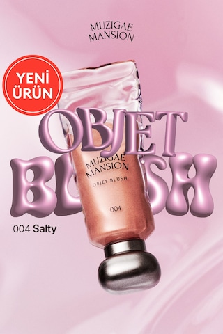 Hafif Yapılı, Ciltle Bütünleşen Parlak Bitişli Likit Allık Muzıgae Mansıon Objet Blush 004 Salty 004 Salty