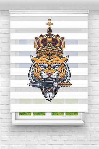Perdeoutlet38 Baskılı Renkli Kral Kaplan Dijital Baskılı Zebra Perde-cocuk Odası-stor Perde Model:pz-2519 Çok Renkli
