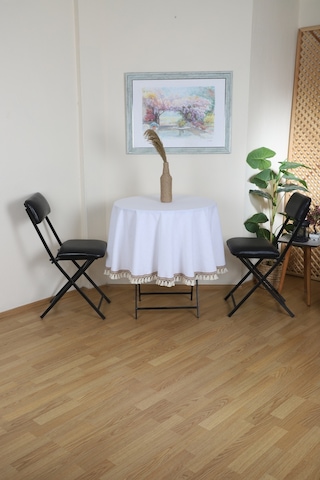 Dnc Home Tekstil  Beyaz Keten Şerit Ponponlu Yuvarlak Masa Örtüsü