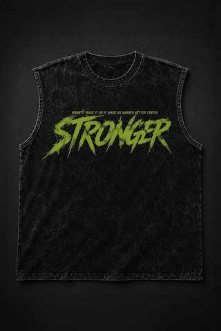 Technomonkey Siyah Yıkamalı Stronger Kolsuz T-shirt
