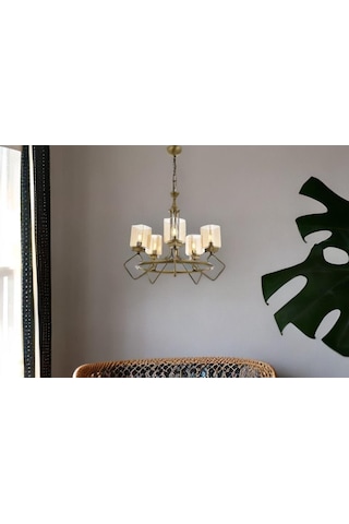 Avonnı Av601355e Eskitme Kaplama Avize E27 Metal Dekoratif Salon Aydınlatma Af3-3793 - Teşhir Bronz