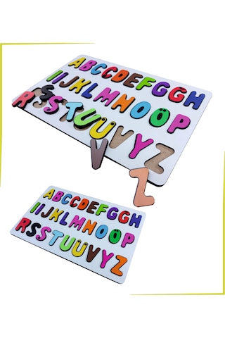 Kabartmalı Ahşap Alfabe Puzzle