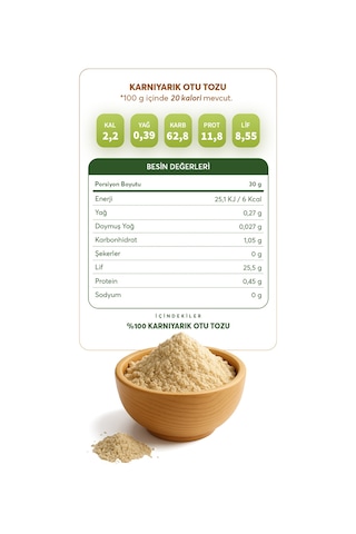Glutensiz Fabrika Glutensiz Karnıyarık Otu Tozu Psyllium 300 G