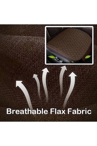 Novahub Kaymaz Dörtgen Keten Araba Koltuk Minderi, Renk: Siyah Arka Sıra Siyah Diğer