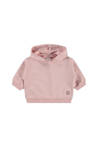 Civil Baby Civil Basic Kalp Etiketli Kapüşonlu 6-18 Ay Sweatshirt - Pembe Pudra Pembesi