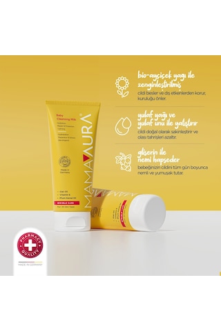 Mamaaura Bebekler Için Durulama Gerektirmeyen Temizleme Sütü - Baby Cleansing Milk 200 Ml