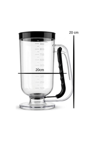 Porsiyonlayıcı Hamur Akıtıcı Krep Waffle Cupcake Dağıtıcı 900 Ml Siyah
