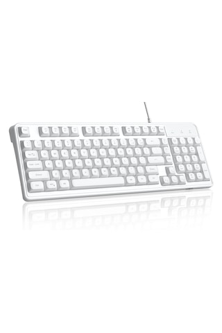 MageGee GK980 98 Tuş Rainbow Kablolu Membran Gaming Beyaz Klavye