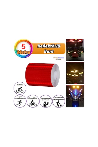 Reflektörlü Reflektif Fosforlu Şerit Bant Petekli Reflekte I Kaz Bandı 5 Cm X 5 Metre Kı Fd8f7