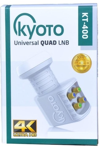 Kyoto 4 Çıkışlı Dörtlü Uydu Anten Uyumlu Lnb Elembi 4k Ultra Hd - Yağmur Korumalı