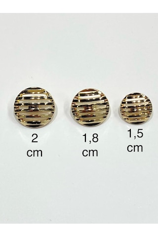 Izgara Model Metal Düğme / Gold / - 1,8 Cm