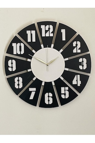 Ümra Lazer Lazer Kesim Dekoratif Duvar Saati 40x40 Ümra13 Siyah