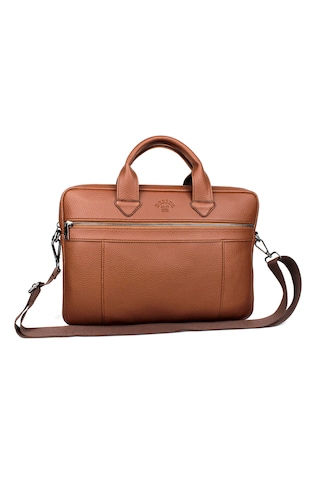 Unisex Taba Çok Bölmeli 14 İnç Evrak Ve Laptop Çantası