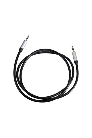 Fortunelane Altın Kaplama 3.5mm Ses Kablosu - Oto, Bilgisayar, Telefon Uyumlu - 1m Siyah