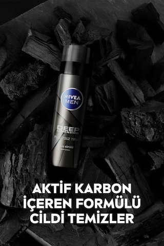 Men Erkek Tıraş Jeli Deep Dimension Aktif Karbon 200ml, Kusursuz Ve Kaygan Tıraş, Sakal Temizleyici