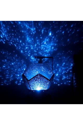Tenfowee Yıldız Gökyüzü Projeksiyonu Lambası - Sarı Beyaz Mavi Renkler - Şarj Edilebilir Ev Dekorasyon Aydınlatma