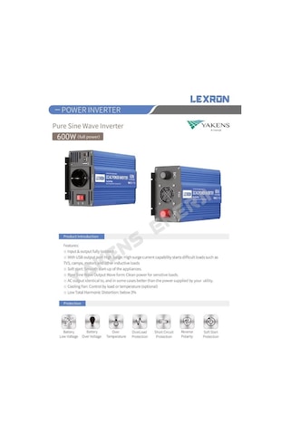 Lexron 600 Watt 12v Tam Sinüs İnverter Lexron