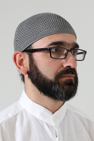 Örme Esnek Orlon Namaz Takke - Gri - Smz