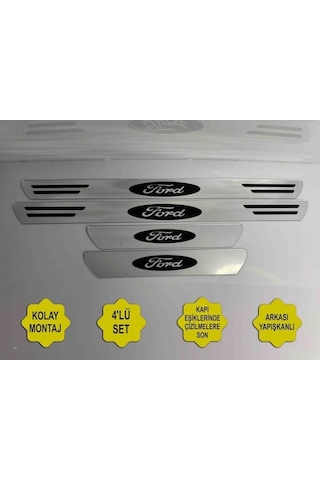Ford Connect İle Uyumlu Kapı Eşiği Koruyucu Ön - Arka 4'lü Set