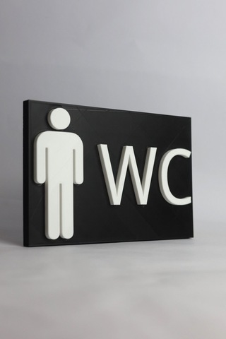 Erkek Wc - 3 Boyutlu Tabela 20cm X 13cm X 1.5cm