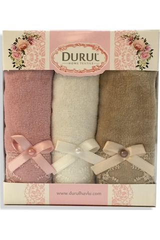 Durul Kadife Gipürlü Mutfak Havlusu 3 Lü Kutu X 2 Adet