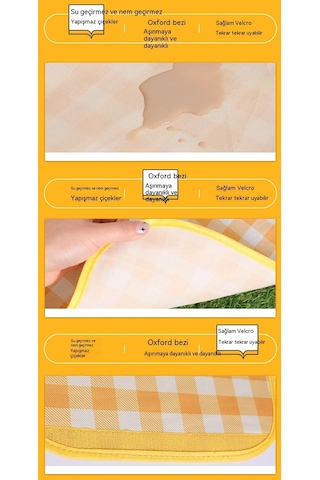 Happyplanet Xiaoqitt-Açık Piknik Örtüsü Nem Geçirmez Kalınlaşmış Oxford Kumaş Su Geçirmez Küçük Yapraklı Dokunmamış Kumaş 2 Metre 3 Metre Çok Renkli