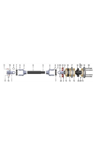 Egesan 4 Balatalı Yük Emliyetli Alabora Makina Şaftı - 36mm