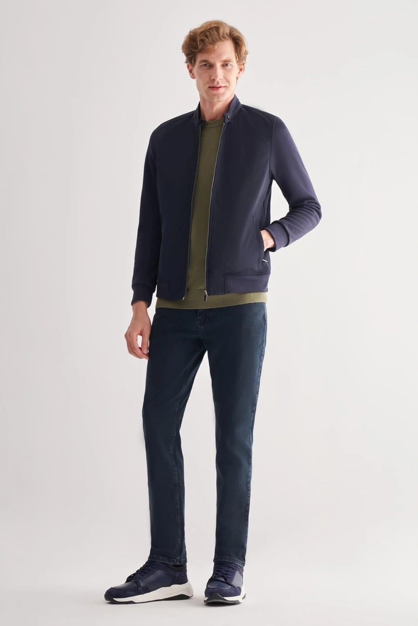 İmza Koyu Lacivert Dik Yaka Cls Slim Fit Mont 1007255127 Koyu Lacivert